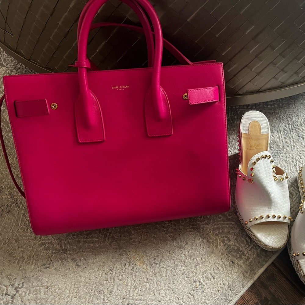 Saint Laurent leather Sac De Jour bubblegum Tote Bag New w/bag no original box